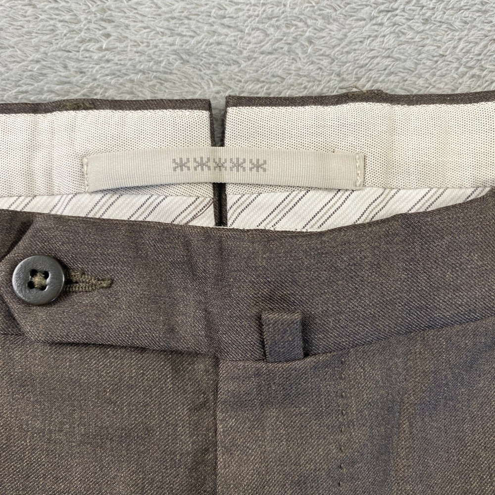 Ermenegildo Zegna Dress Pants Mens 38 Brown 100%‎ Wool 75LB02 Flat Front Luxury - Picture 12 of 14